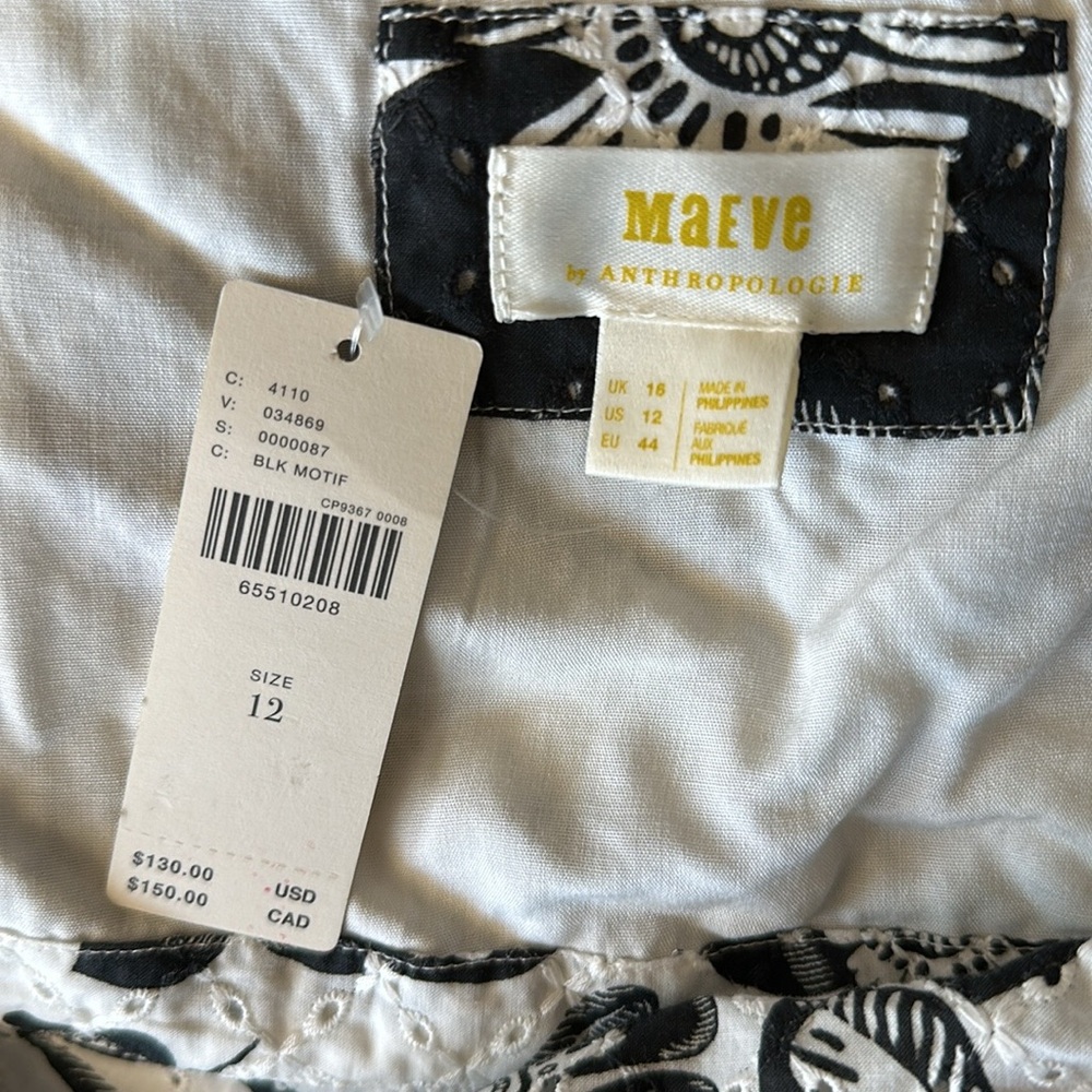 Anthropologie Maeve One-Shoulder Floral Eyelet Top - Picture 10 of 11